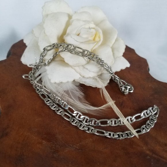 Vintage Mariner Chain Necklace 20" Silver Tone - Picture 7 of 13